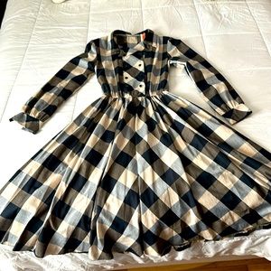 Plaid midi dress